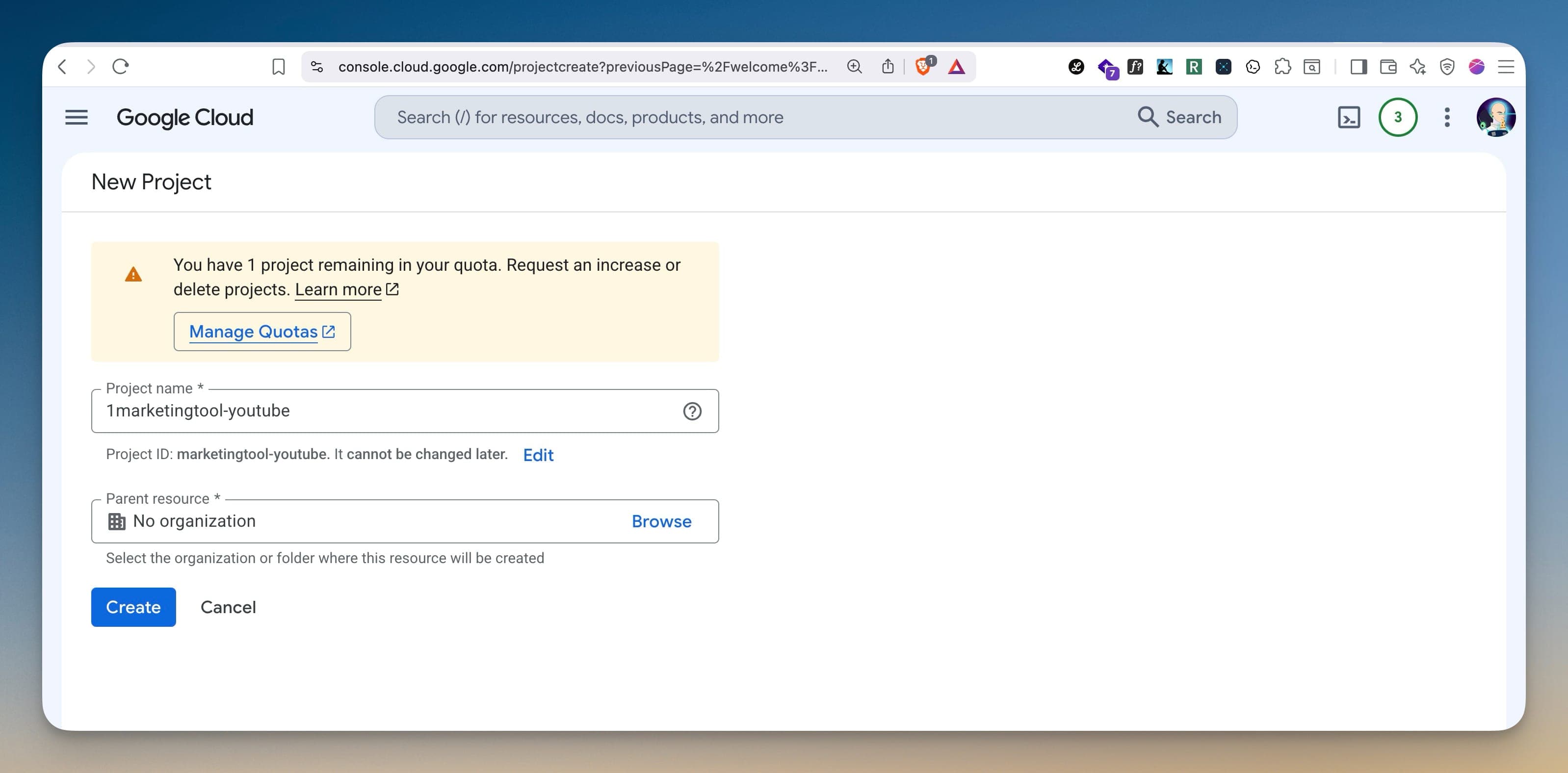 Tạo Google Cloud project cho YouTube uploads