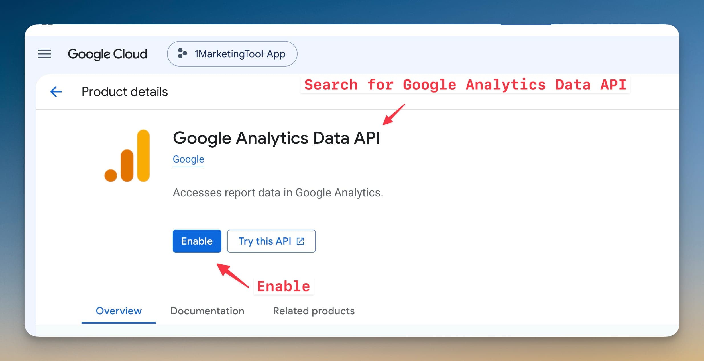 Google Analytics Data API 사용 설정