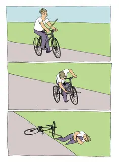 Bike Fall meme template