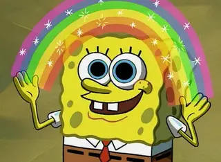 Imagination SpongeBob meme template