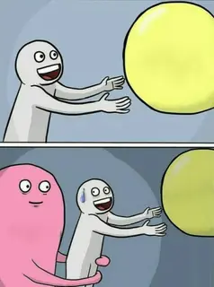 Running Away Balloon meme template