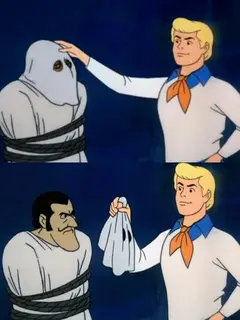 Scooby doo mask reveal meme template